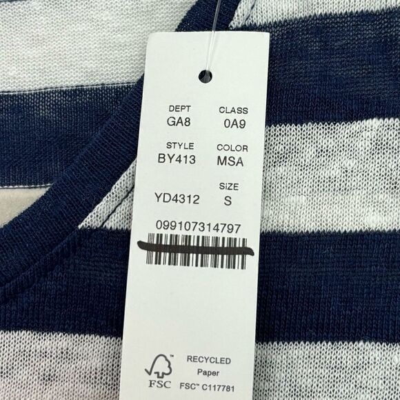 NWT J. Crew Relaxed linen T-shirt in stripe - Picture 8 of 9